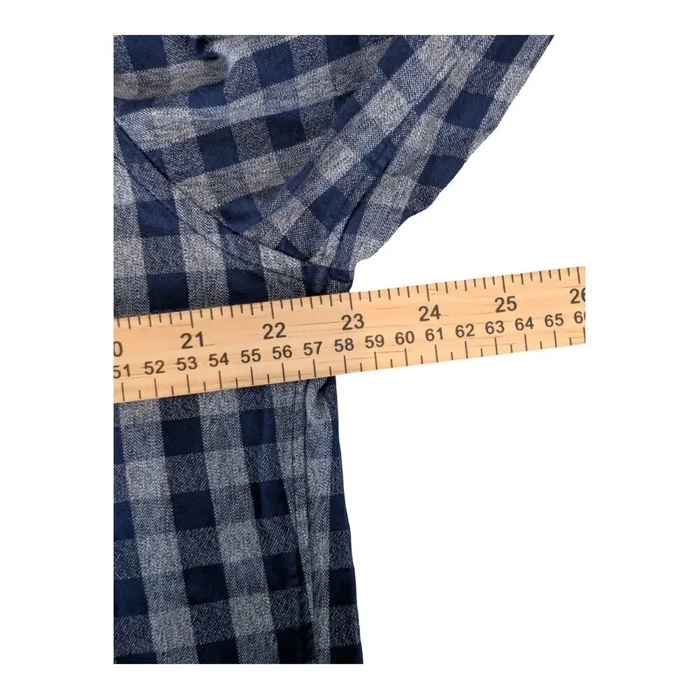 J.Crew Men's Large Tall LT Blue Gingham Plaid Cotton Button Down Shirt Preppy
